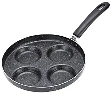 Egg Frying Pan, 4-Cups Non Stick Aluminium Alloy Fried Egg Cooker, Swedish Pancake, Plett, Crepe Pan for Gas Stove