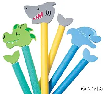 Fun Express Water Animal Pool Noodle Attachments - Includes Shark, Dolphin and Alligator