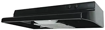 Air King QZ2306 30-Inch Quiet Zone Under Cabinet Range Hood with Infinite Speed Control, 260-CFM, Black Finish