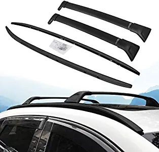 HEKA 4 PC All Black Roof Rail Rack + Cross Bar for Mazda CX-5 2017 2018 2019 2020 2021 Luggage Baggage