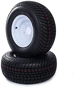 2 Pcs Trailer Tire & Rims 20.5 X 8 X 10 205/65-10 20.5/8-10 20.5/800-10 5 Lugs White