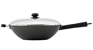 Helen Chen's Asian Kitchen 14-inch Excalibur Nonstick Lidded Wok Stir Fry Pan