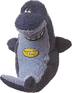 Multipet Deedle Dude Singing Shark Plush Dog Toy, 8-Inch, Blue