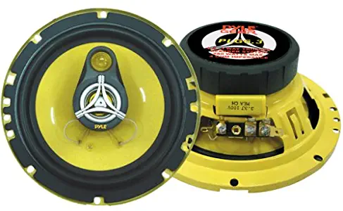 Car Three Way Speaker System - Pro 6.5 Inch 280 Watt 4 Ohm Mid Tweeter Component Audio Sound Speakers For Car Stereo w/ 40 Oz Magnet, 2.25” Mount Depth Fits Standard OEM - Pyle PLG6.3 (Pair)