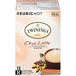 Twinings of London Variety Latte Pack- Chai Latte & French Vanila Tea K-cups for Keurig- 12 Count(2 Pack)