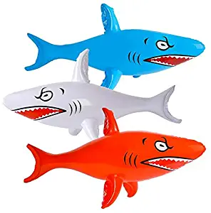 Inflatable Sharks: 46 Inch Inflatable Sharks for Pool and Party Decorations Set of 3