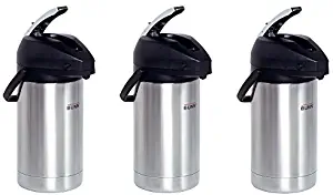 BUNN 32130.0000 3.0-Liter Lever-Action Airpot, Stainless Steel (3-Pack)