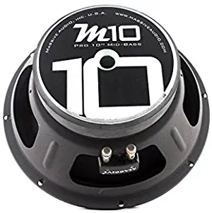 Massive Audio M10 10 Inch 350 Watts, 8 Ohm Pro Audio Midrange Speaker for Cars, Stage and DJ Applications. Sold Individually.