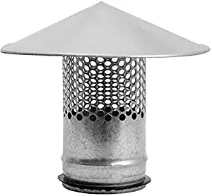 Round Roof Rain Cap HVAC Vent Galvanized Steel All Weather Rain Cap Roof Top Round Roof Vent with Rubber Gasket for Perfect Insulation Vent Cover (4'' Inch)