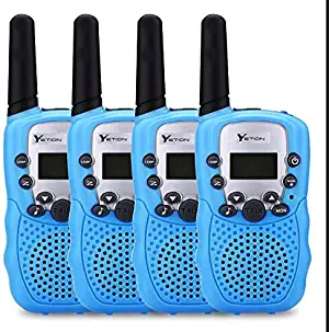 YETION Kids Walkie Talkies Two Way Radios Long Range Distance 22 Channel Clear Sound Toy Walky Talky for Christmas/Birthday Gift (Blue x 4)