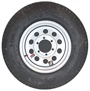 15" x 6" Silver Modular Trailer Wheel With Allstar XL Bias ST22575D15D Tire Mounted (6-5.5" Bolt Circle)