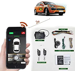 Remote Start For Cars Engine Keyless Entry Automatic Locking/unlock Central PKE Start Stop kit Car Alarm System With Two 4-Button Controls Smartphone APP Remote Car Starters