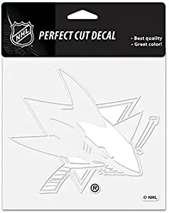 Wincraft NHL San Jose Sharks Logo 6" x 6" inch Outdoor White Decal