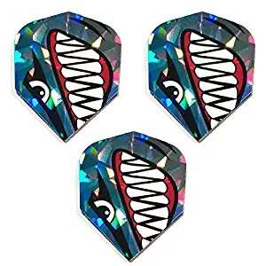 Art Attack Harrows Hologram Angry Ocean Shark 75 Micron Strong Dart Flights (1 Set)