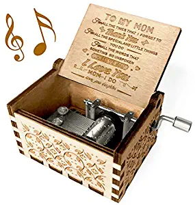 You are My Sunshine Music Box, Gift for Mom from Daughter, Wood Laser Engraved Vintage Music Boxes, Unique Best Gift for Mother's Day, Birthday/Christmas