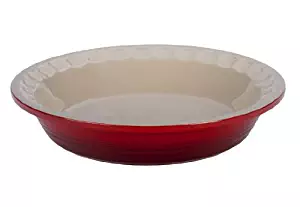 Le Creuset Stoneware Pie Pans, 9-Inch, Cerise (Cherry Red)