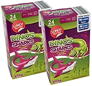 Lunch Buddies Dinos & Sharks Naturally Flavored Fun Fruit Snacks - 2 Pack (48 Pouches)