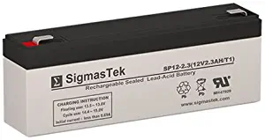 SigmasTek SP12-2.3 - 12V 2.3AH F1 SLA Battery - Replaces: PS-1220-F1, UB1222 (D5739), NP2.3-12, KITBB50016