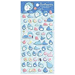 San-X Jinbesan Whale Shark and the deep sea of ??friends theme Sticker Blue SE35002