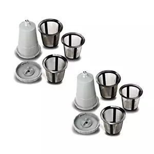 Biaze Global Reusable Coffee Filter Set for Keurig, Includes - (2) My K-Cup Filter Housing, (6) Reusable K-Cup Filter, Fits B30 B40 B50 B60 B70 Series, Gray