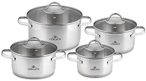 Gerlach Viva Saucepan Set Stainless Steel 24 cm 8 Units