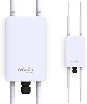 EnGenius Technologies ENH1350EXT Wi-Fi 5 AC1300 2x2 Dual-Band Outdoor Long Range Access Point Features IP67 Rated, MU-MIMO, PoE Injector Included, Beamforming, Fast Roaming (Mounting Kit Included)