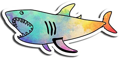 Tie Dye Shark Sticker Animal Stickers Waterbottle Sticker Tumblr Stickers Laptop Stickers Vinyl Stickers