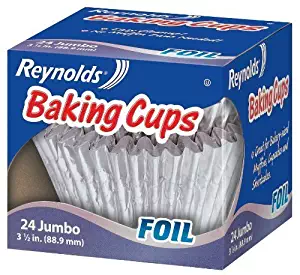 Reynolds Baking Cups, Foil, Jumbo, 3 1/2 In, 24 Count (Pack of 6)