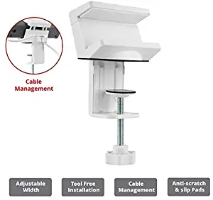 SIIG Power Strip Holder with Desk Clamp For Desktop Table - Fits 1.6" to 2.4" Mountable Power Outlet Strips - Power Strip Desk Mount with Adjustable Clamp, Cable Management