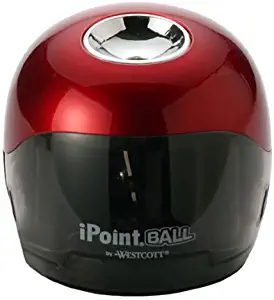Westcott iPoint Ball Battery Pencil Sharpener, Red/Black (15570)