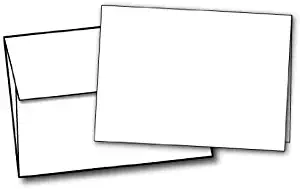 5" X 7" Heavyweight (80lb Cover) Blank White Greeting Card Sets (40 Cards & Envelopes)