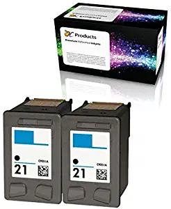 OCProducts Refilled Ink Cartridge Replacement for HP 21 for PSC 1410 Deskjet F4180 F2280 D2360 D1560 D2460 F380 Officejet 4315 Printers (2 Black)
