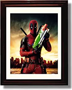 Framed Ryan Reynolds Autograph Replica Print - Deadpool