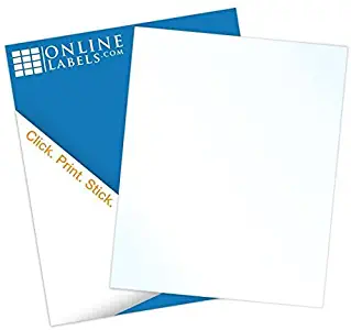 Clear Matte Frosted Waterproof Full Sheet Labels - 8.5 x 11-100 Sheets - Laser Printer - Vertical Back Slit for Easy Peeling - Online Labels
