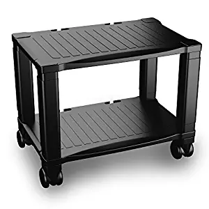 Home-Complete Printer Stand-2-Tier Under Desk Table for Fax, Scanner, Printer, Office Supplies-Compact and Mobile with Wheels for Portable Storage