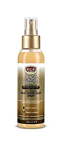 African Pride Black Castor Miracle Anti-Humidity Heat Protectant Spray - 400°F Heat Protection, Shields Against Heat Damage, Contains Black Castor Oil and Keratin Complex, 4 oz