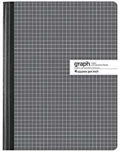 Office Depot Marble Quad Composition Book, 7 1/2in. x 9 3/4in, Quadrille Ruled, 100 Sheets, Black/White, 09926-09021