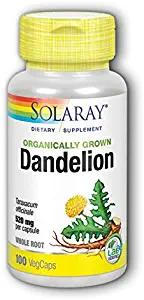 Solaray Dandelion Root Organically Grown, Veg Cap (Btl-Plastic) 520mg | 100ct