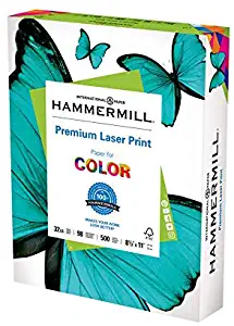 Hammermill Paper, Premium Laser Print Paper, 8.5 x 11 Paper, Letter Size, 32lb Paper, 98 Bright, 1 Ream / 500 Sheets (104646R) Acid Free Paper, White