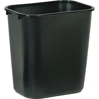 Rubbermaid Commercial Products Fg295500Bla Plastic Resin Deskside Wastebasket, 3.5 Gallon/13 Quart, Black