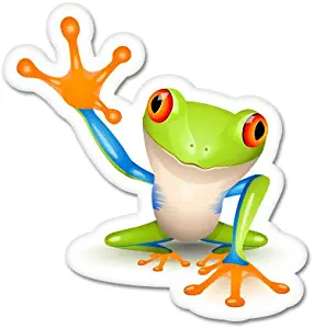 AK Wall Art Frog High Five Cute Vinyl Sticker - Car Window Bumper Laptop - Select Size