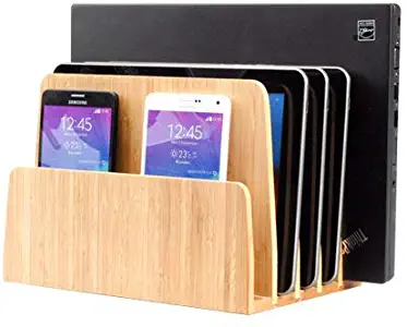 MobileVision Bamboo Multi Device Organizer for Smartphones, Tablets and Laptops, 5 Slots