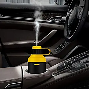 USB Car Essential Oil Diffuser Ultrasonic Humidifier 50ML with Type-C USB, Waterless Auto Shut-Off, Mini Cool Mist Air Refresher for Car Vehicle Travel Office Home (Yellow)