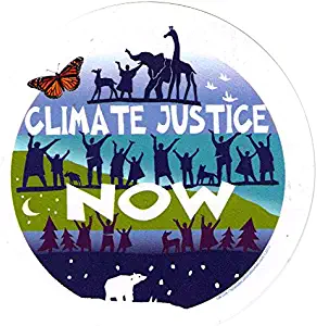 Syracuse Cultural Workers Climate Justice Now - Small Bumper Sticker or Laptop Decal (4" Circular)
