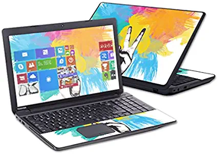 MightySkins Skin Compatible with Toshiba Satellite C50 C55 C55T C55D 15.6" wrap Cover Sticker Skins Peace Brush
