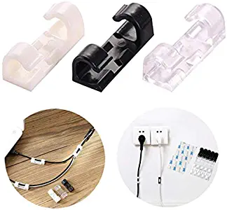 48 Pack Finisher Wire Clamp Wire Holder Organizer Cord Management Cable Clips with Strong Adhesive Tapes Cable Clips Wall Wire Clips Holder for Car,Office