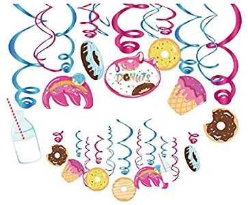 Donut Hanging Swirl Decorations(30Ct) for Party,Together,Celling,Home,Office,Bedroom