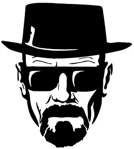 Heisbenburg Face Breaking Bad - Sticker Graphic - Auto, Wall, Laptop, Cell, Truck Sticker for Windows, Cars, Trucks