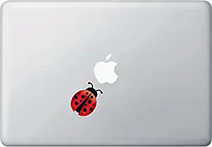 Ladybug - Design 1 - Vinyl Decal for MacBook | Laptop | Computer YYDC (1.5" w x 2" h) (Red and Black)