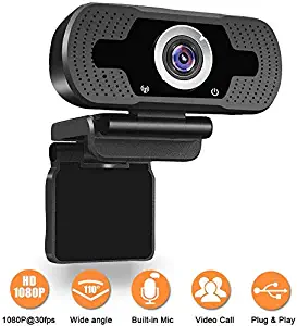 1080P Webcam, NP HD PC Webcam USB Mini Computer Camera Built-in Microphone - USB Web Camera for Live Streaming, Video Calling and Recording - Computer PC Desktop Laptop with 110° Wide View Angle A-A1